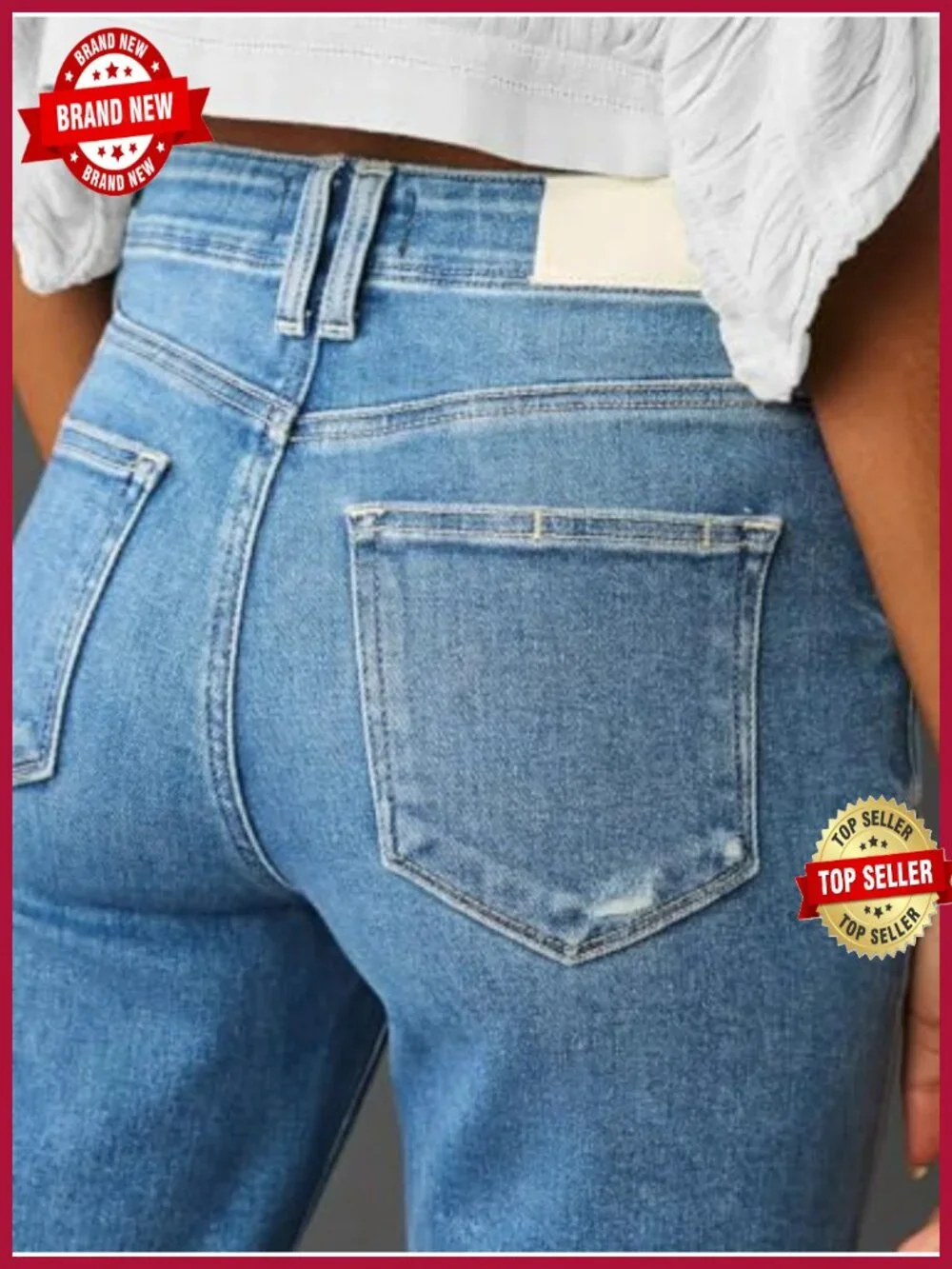 Wide Leg High Waist Stretch Denim Jeans Women Boyfriend Trendy Casual Fall